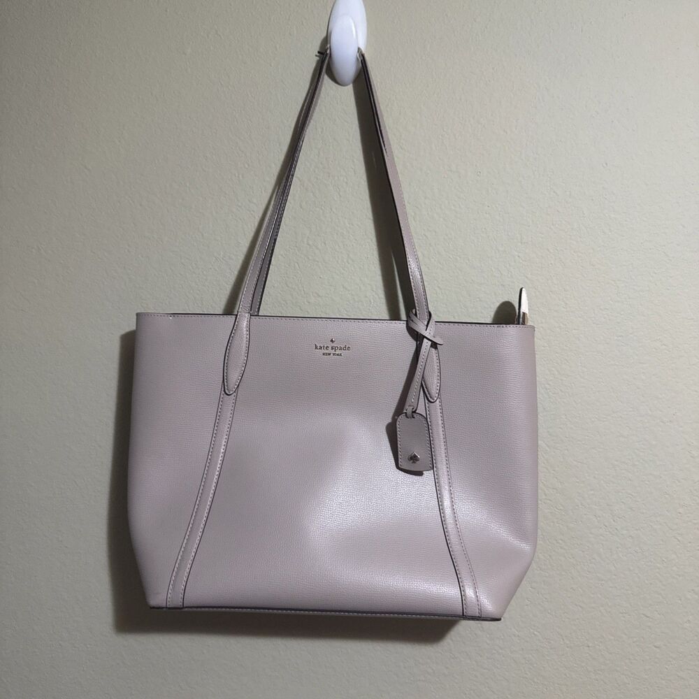 Kate Spade Cara Tote Large Beige (Tusk) Pebbled Leather Shoulder Purse Bag
